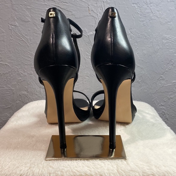 GUESS Women’s TECRU T-STRAP STILETTOS ANKLE STRAP HIGH HEELS BLACK SZ 10M - Picture 5 of 11